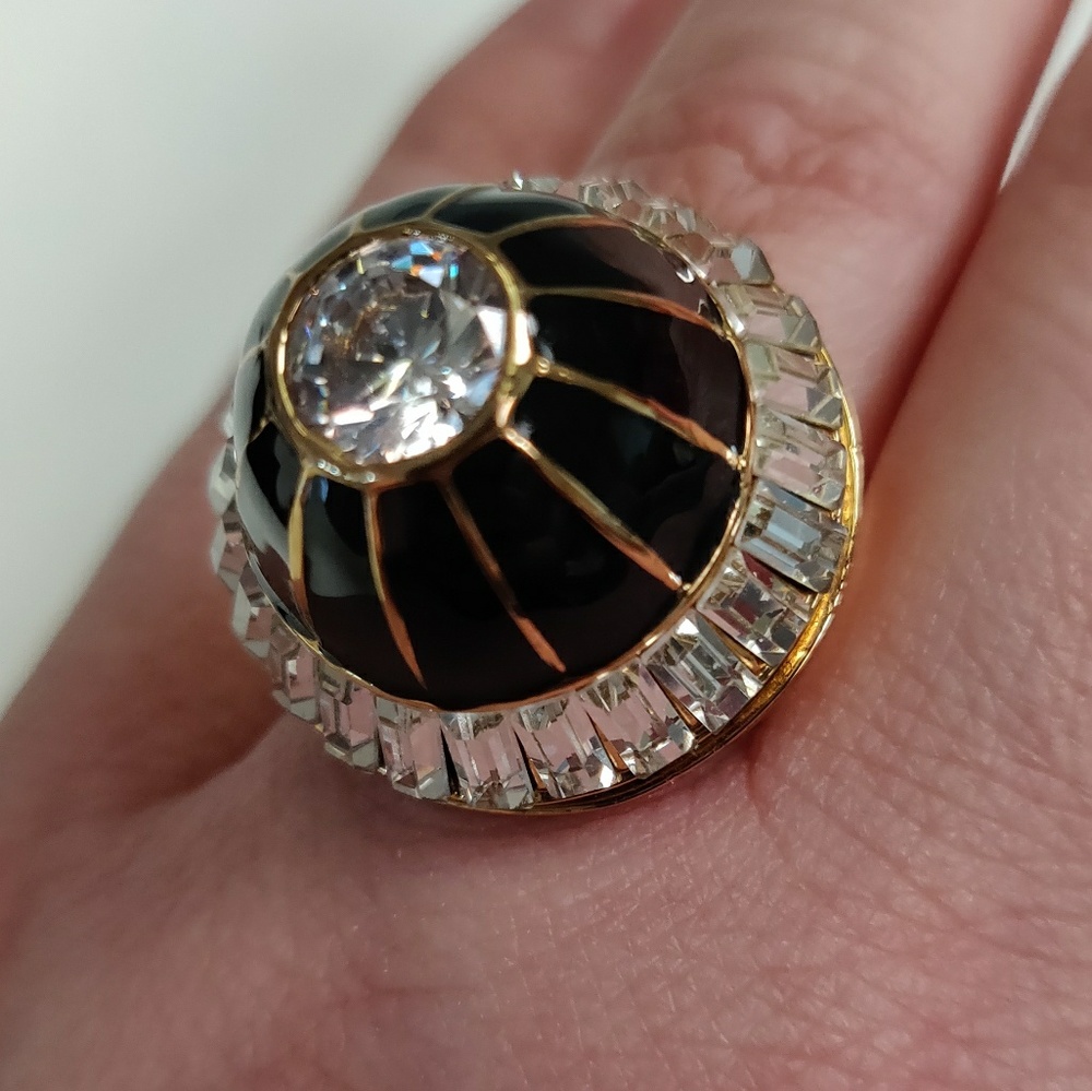 💲⬇️💖 Rachel Zoe Crystal Dome Ring Black